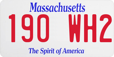 MA license plate 190WH2