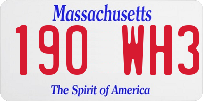 MA license plate 190WH3