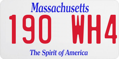 MA license plate 190WH4