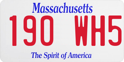 MA license plate 190WH5