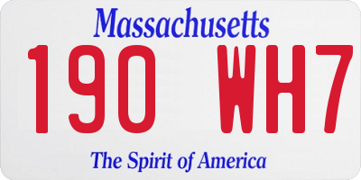 MA license plate 190WH7