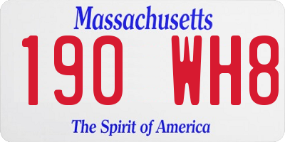 MA license plate 190WH8