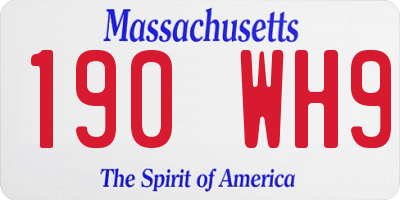 MA license plate 190WH9