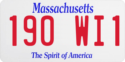 MA license plate 190WI1