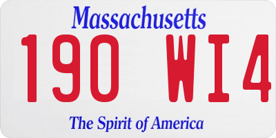 MA license plate 190WI4