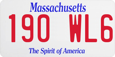 MA license plate 190WL6
