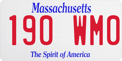 MA license plate 190WM0