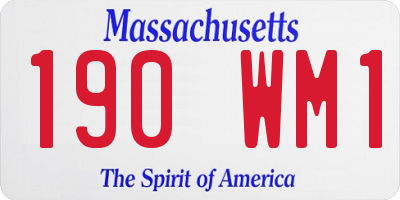 MA license plate 190WM1