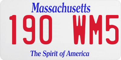 MA license plate 190WM5