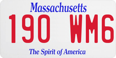 MA license plate 190WM6