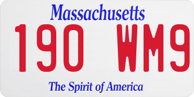 MA license plate 190WM9