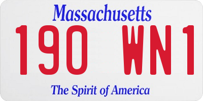 MA license plate 190WN1
