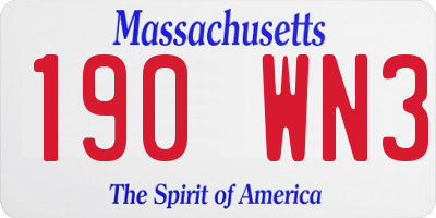 MA license plate 190WN3