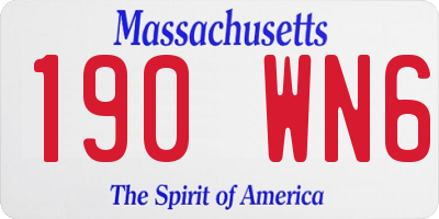 MA license plate 190WN6