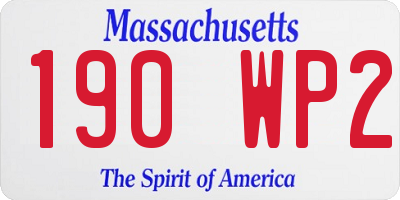 MA license plate 190WP2