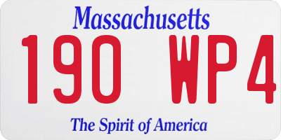 MA license plate 190WP4