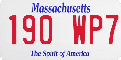 MA license plate 190WP7