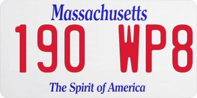 MA license plate 190WP8