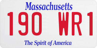 MA license plate 190WR1