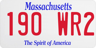 MA license plate 190WR2
