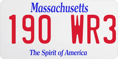 MA license plate 190WR3