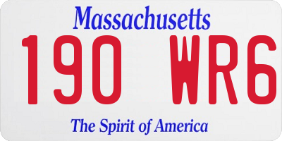 MA license plate 190WR6