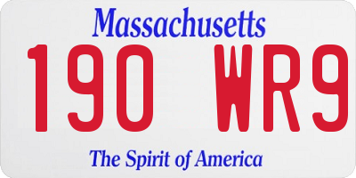 MA license plate 190WR9