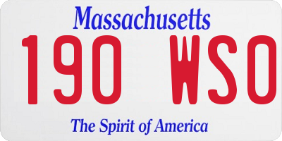 MA license plate 190WS0