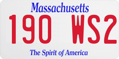 MA license plate 190WS2