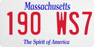 MA license plate 190WS7