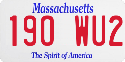 MA license plate 190WU2