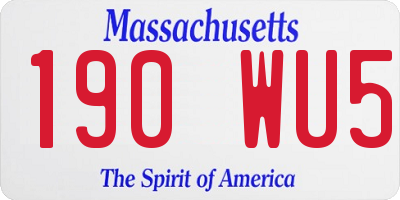 MA license plate 190WU5