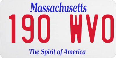 MA license plate 190WV0