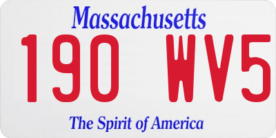 MA license plate 190WV5