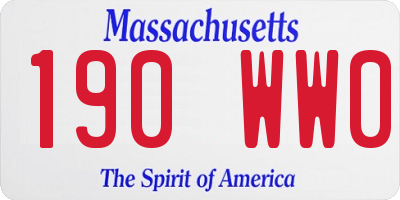 MA license plate 190WW0