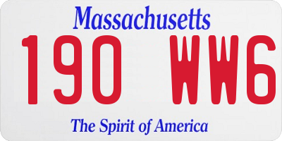 MA license plate 190WW6