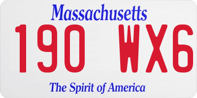 MA license plate 190WX6