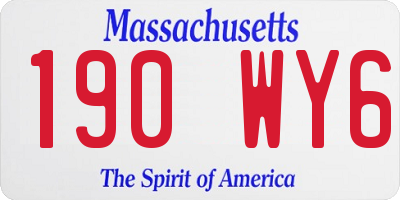MA license plate 190WY6