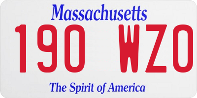 MA license plate 190WZ0
