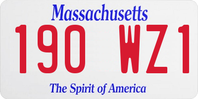 MA license plate 190WZ1
