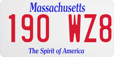 MA license plate 190WZ8
