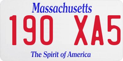 MA license plate 190XA5