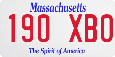 MA license plate 190XB0