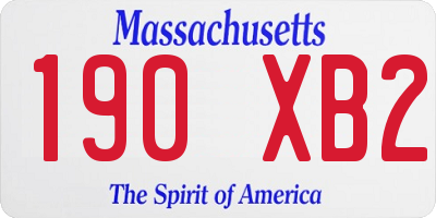 MA license plate 190XB2