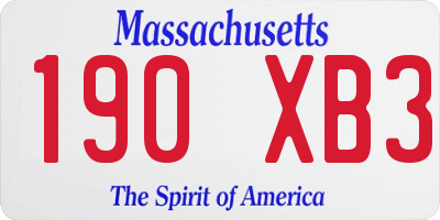 MA license plate 190XB3
