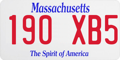MA license plate 190XB5