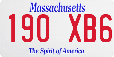 MA license plate 190XB6