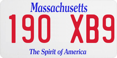 MA license plate 190XB9