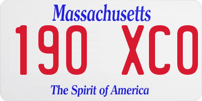 MA license plate 190XC0
