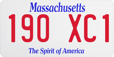 MA license plate 190XC1